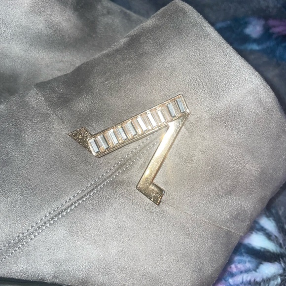 Ladies Suede Grey High Heel Ankle Boots - Picture 2 of 8